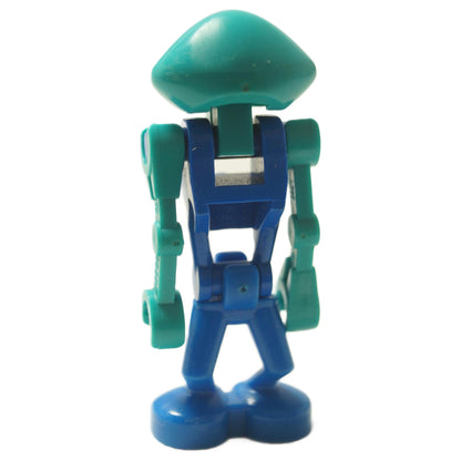 LEGO® Life on Mars Centauri Martian minifigure (lom008) back view showing blue body and teal alien head.
