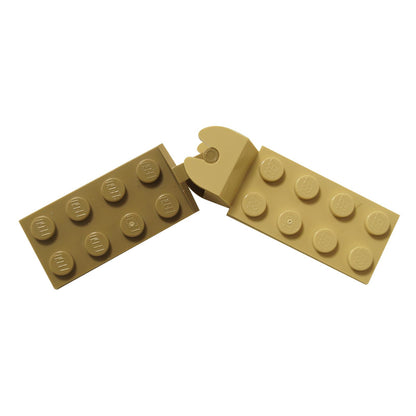 Hinge plate 2x4 with articulated joint, parts 3640 and 3639, connected plate elements allowing hinged movement, another angle