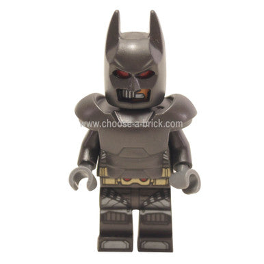 LEGO Batman minifigure, Heavy Armor Pearl Titanium suit, front view