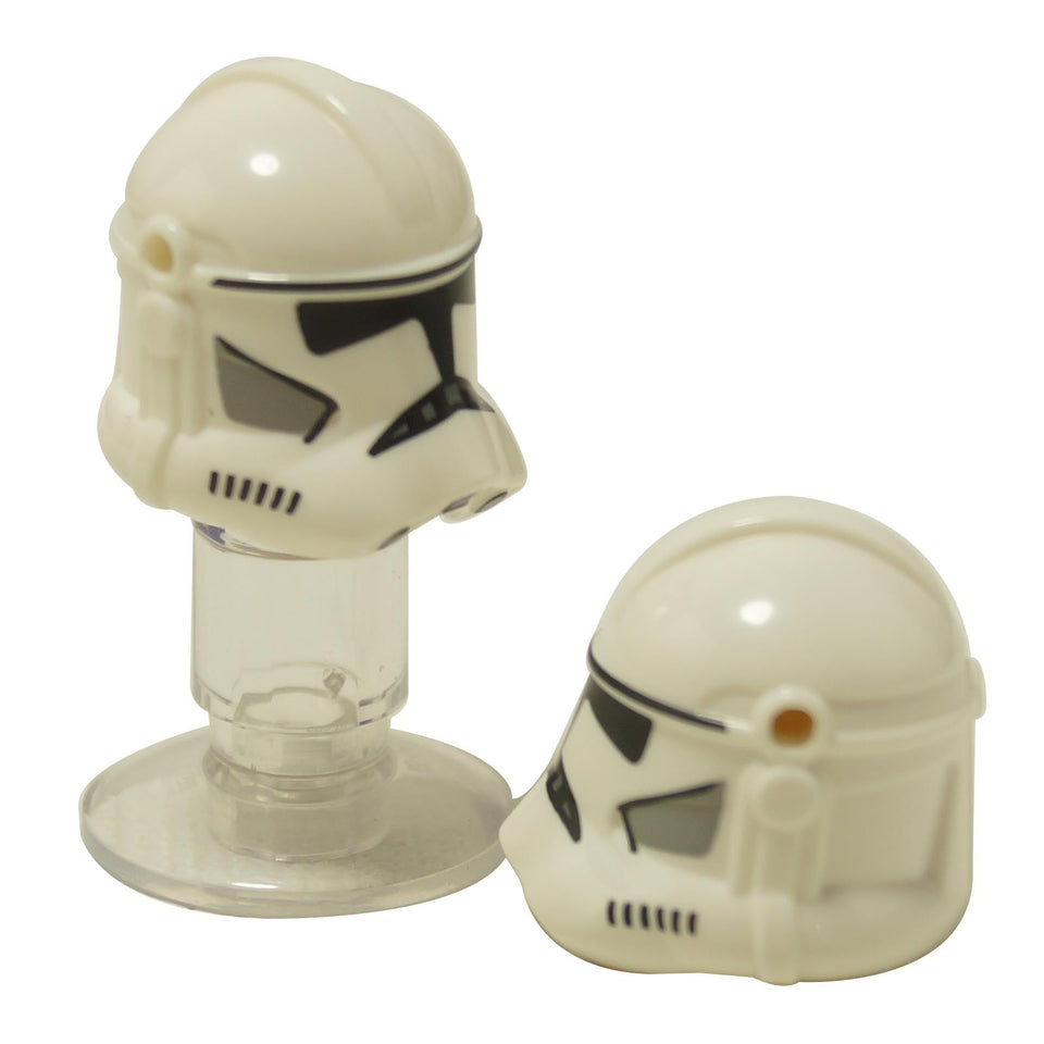 LEGO® casco blanco de Clone Trooper con marcas negras y grises de Star Wars