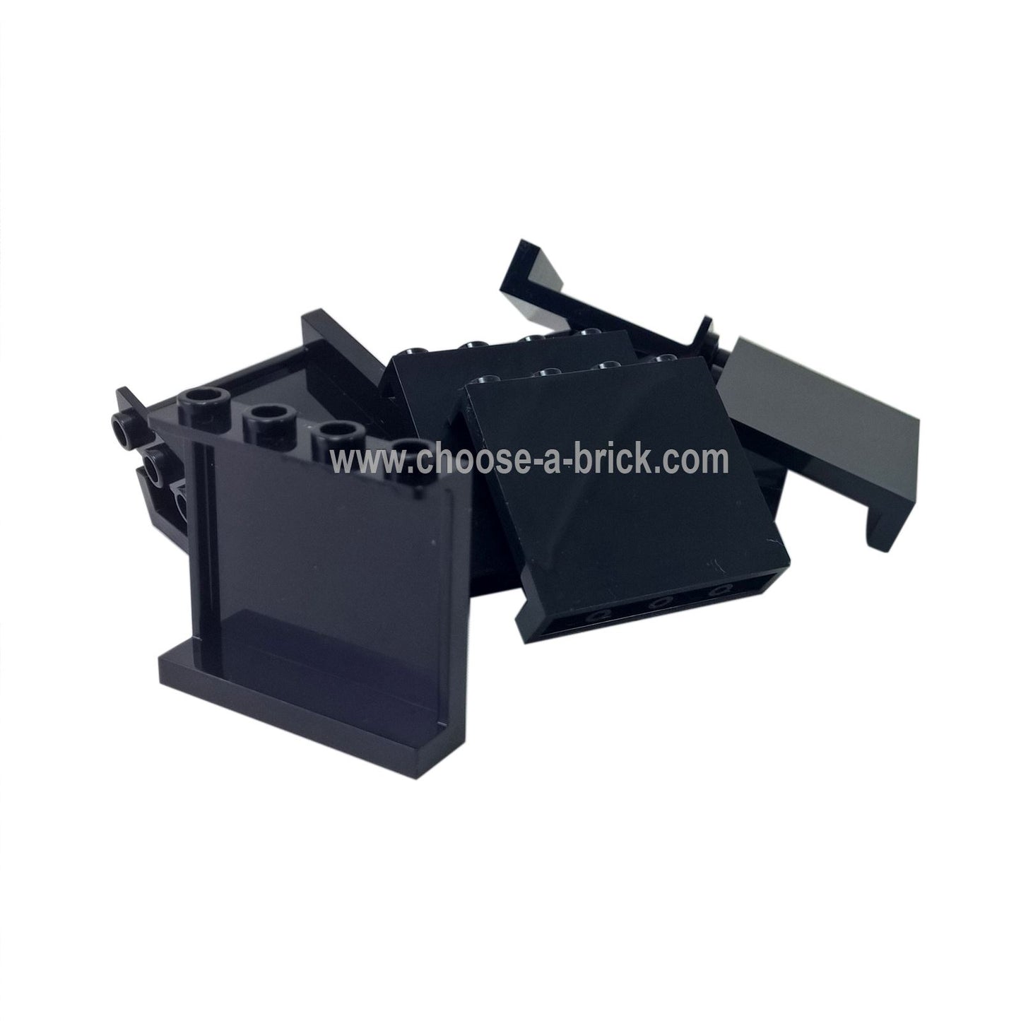 LEGO® Panel 1 x 4 x 3 with Side Supports – Hollow Studs (60581) in Black. A versatile structural element ideal for vehicles, bases, and mechanical builds.