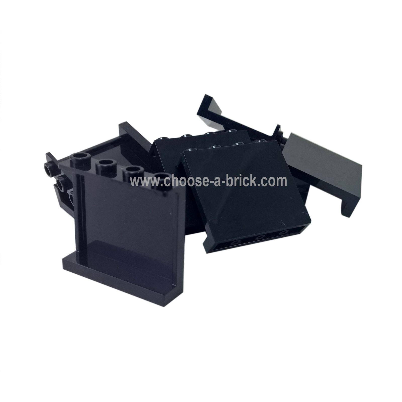 LEGO® Panel 1 x 4 x 3 with Side Supports – Hollow Studs (60581) in Black. A versatile structural element ideal for vehicles, bases, and mechanical builds.