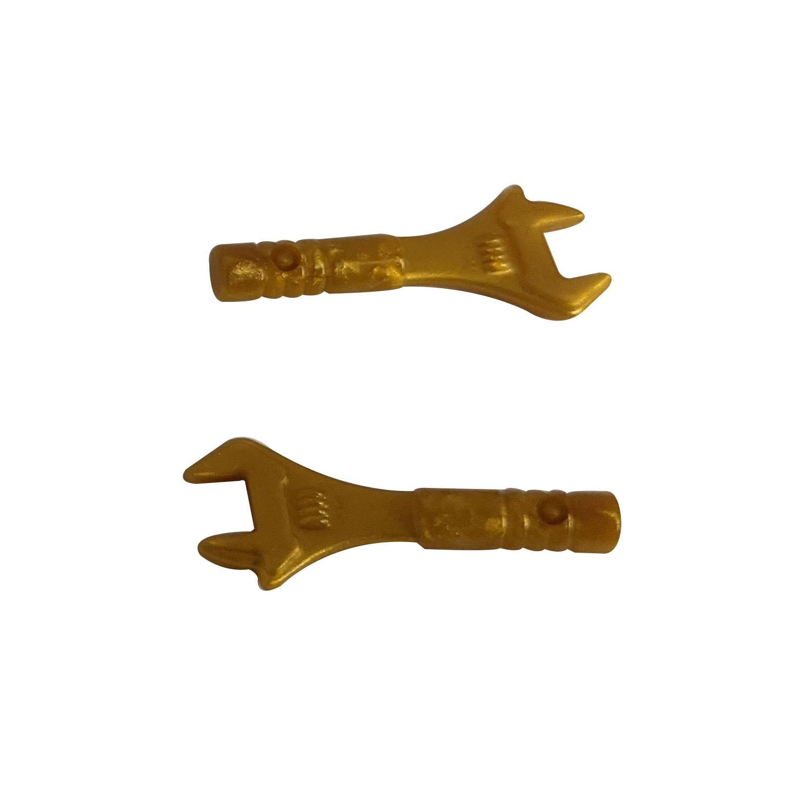 Two pearl gold LEGO adjustable wrench tools 11402f.