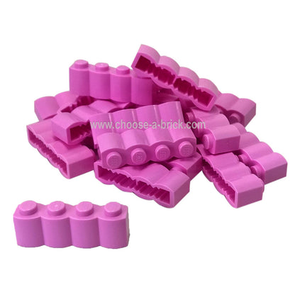 磚塊，修改 1 x 4 帶有原木外觀 