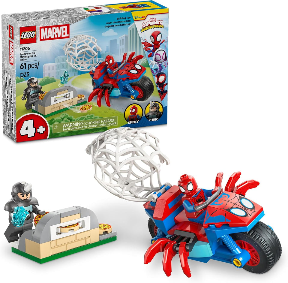Spidey on his Motorcycle vs. Rhino 11206