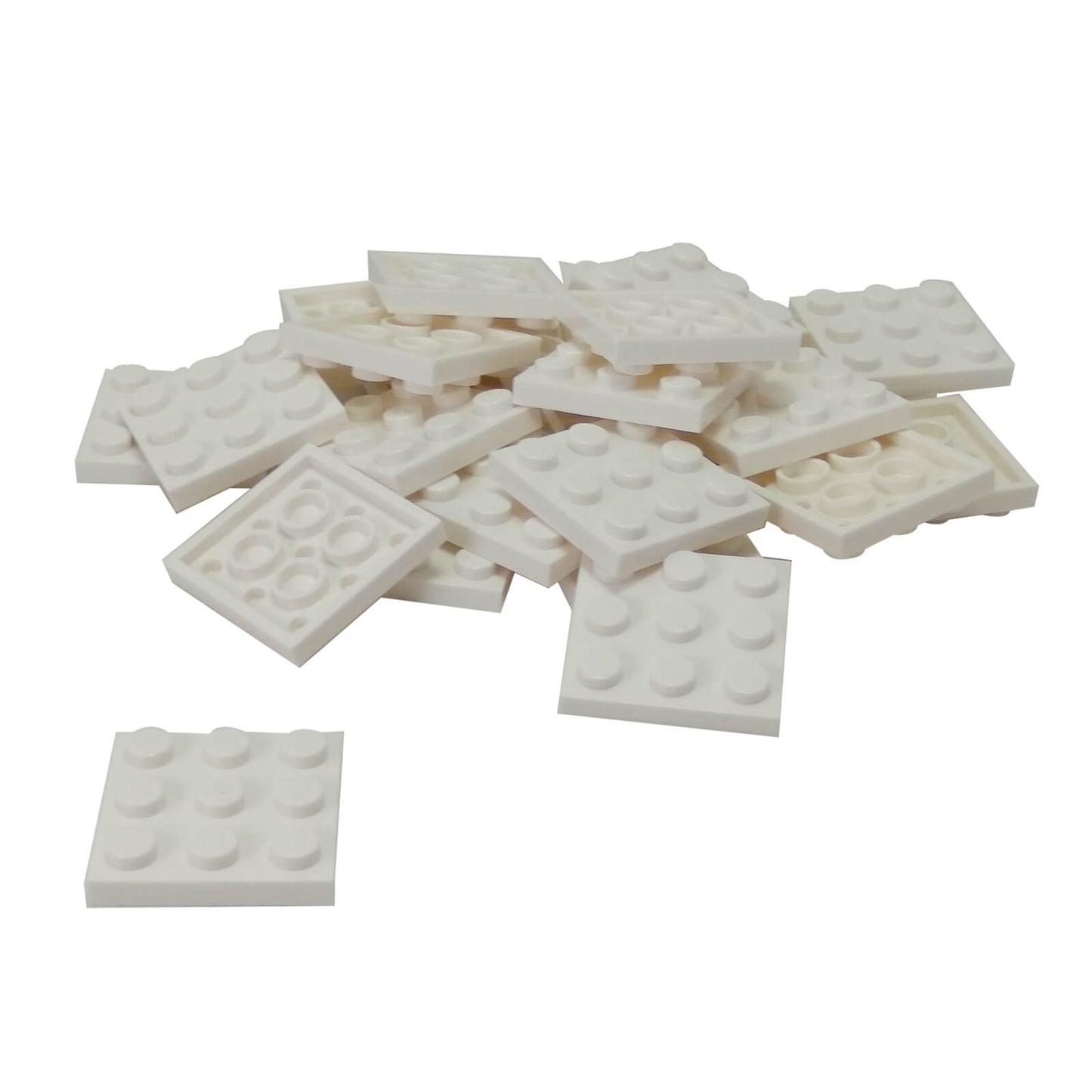 LEGO Plate 3 x 3 part 11212 with nine top studs and underside tube structure white