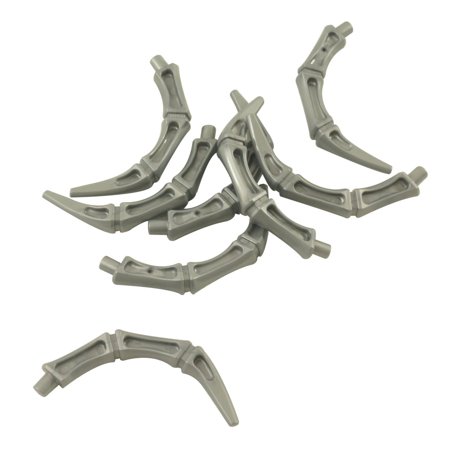 LEGO® appendage 15064 bony small animal part with curved shape and bar connection flat silver