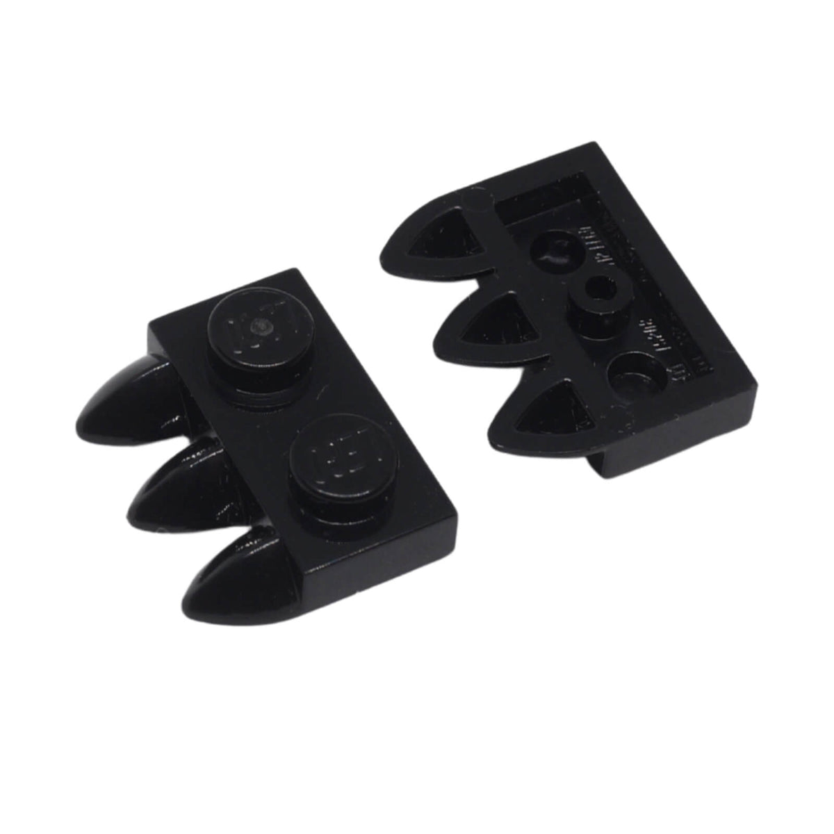 LEGO® modified 1 x 2 plate with three teeth claws part 15208 in black
