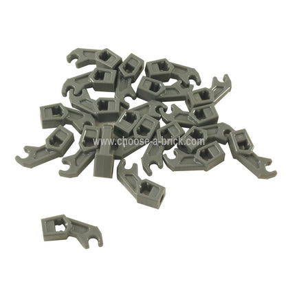 Pièce LEGO bras mécanique, Exo-Force / Bionicle, support épais - Gris Foncé Nacré