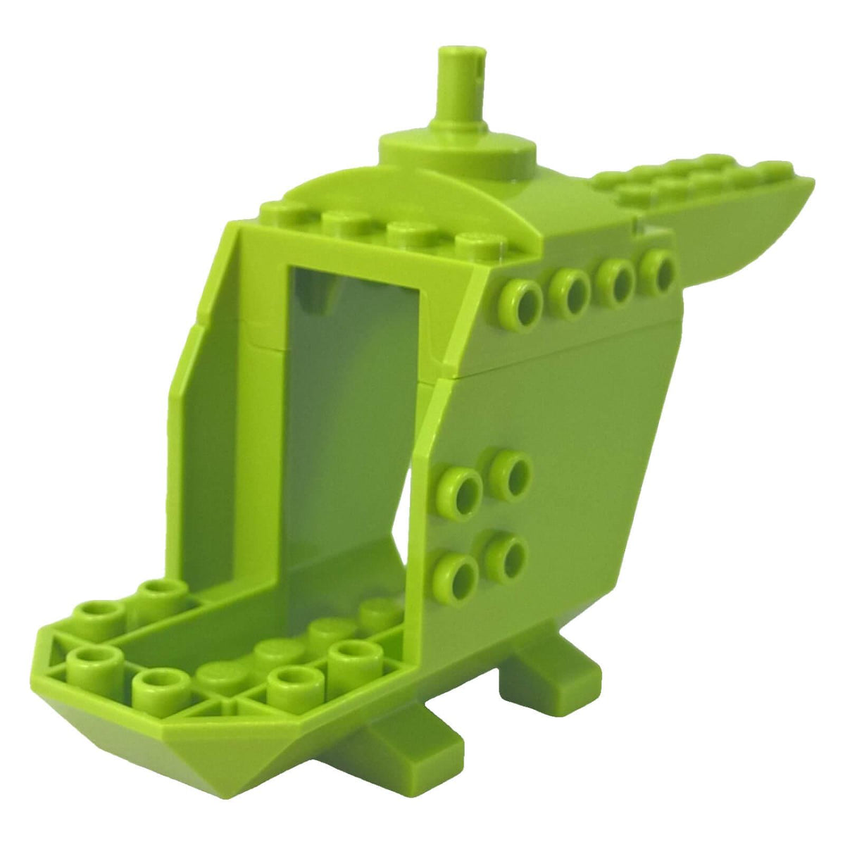 LEGO 18929c01 Lime helicopter body with top pin, open cabin and side connection points
