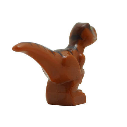 Dark Orange Dino Raptor Baby with Dark Brown and Reddish Brown Back