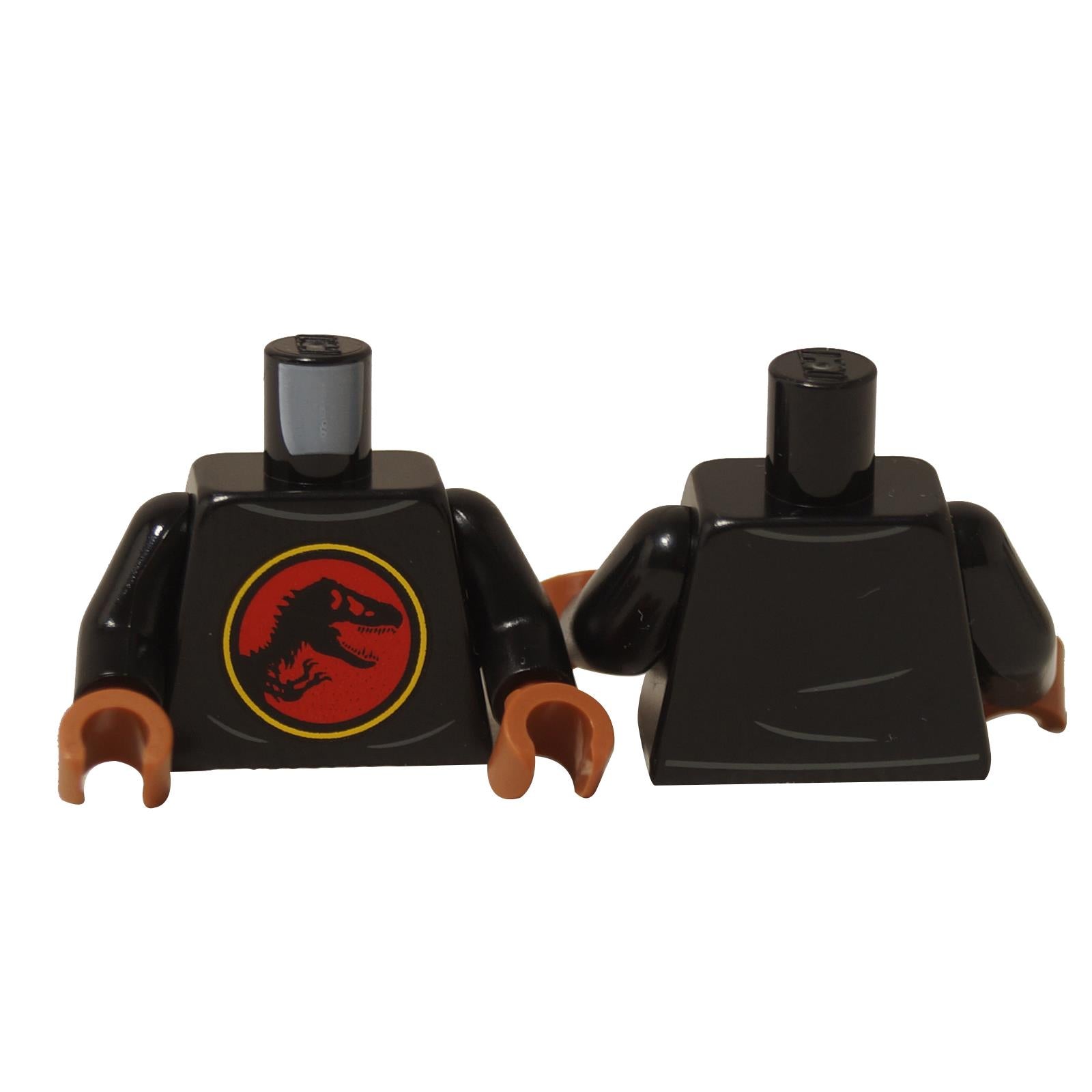 LEGO® torso with black martial arts uniform print, yellow belt accent, and gold tiger emblem on the back.