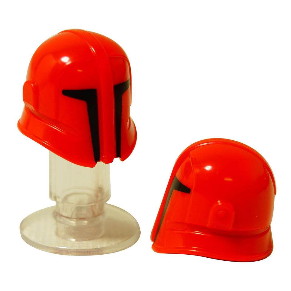 LEGO® Star Wars Praetorian Guard helmet, red armored helmet accessory used by elite First Order guards