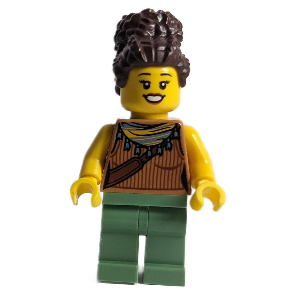 高いお団子ヘアの女性 