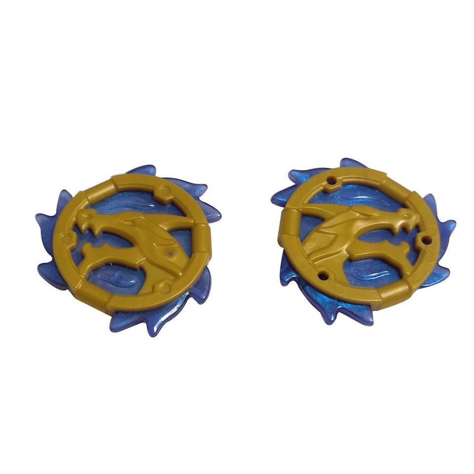 Inel 3 x 3 cu cap de dragon cu model de flăcări turnat Albastru Închis Transparent (Amuleta Furtunii Ninjago)