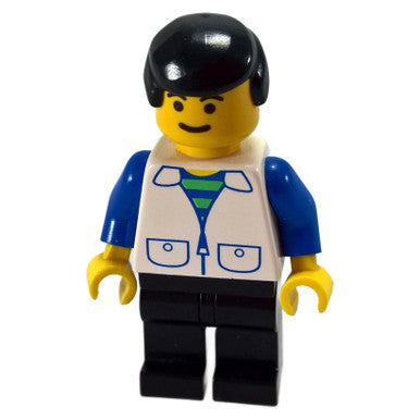 Suit with 2 Pockets White - Black Legs, Black Male Hair