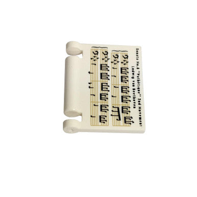 LEGO Book Cover, white, Beethoven sheet music print, front view