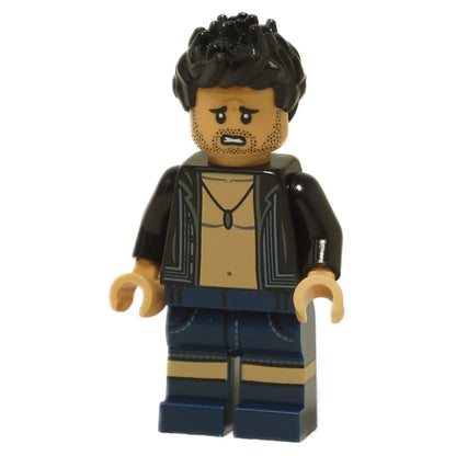 LEGO® Xavier Dobbs Minifigure – Jurassic World: Chaos Theory Security Guard with Open Jacket and Necklace