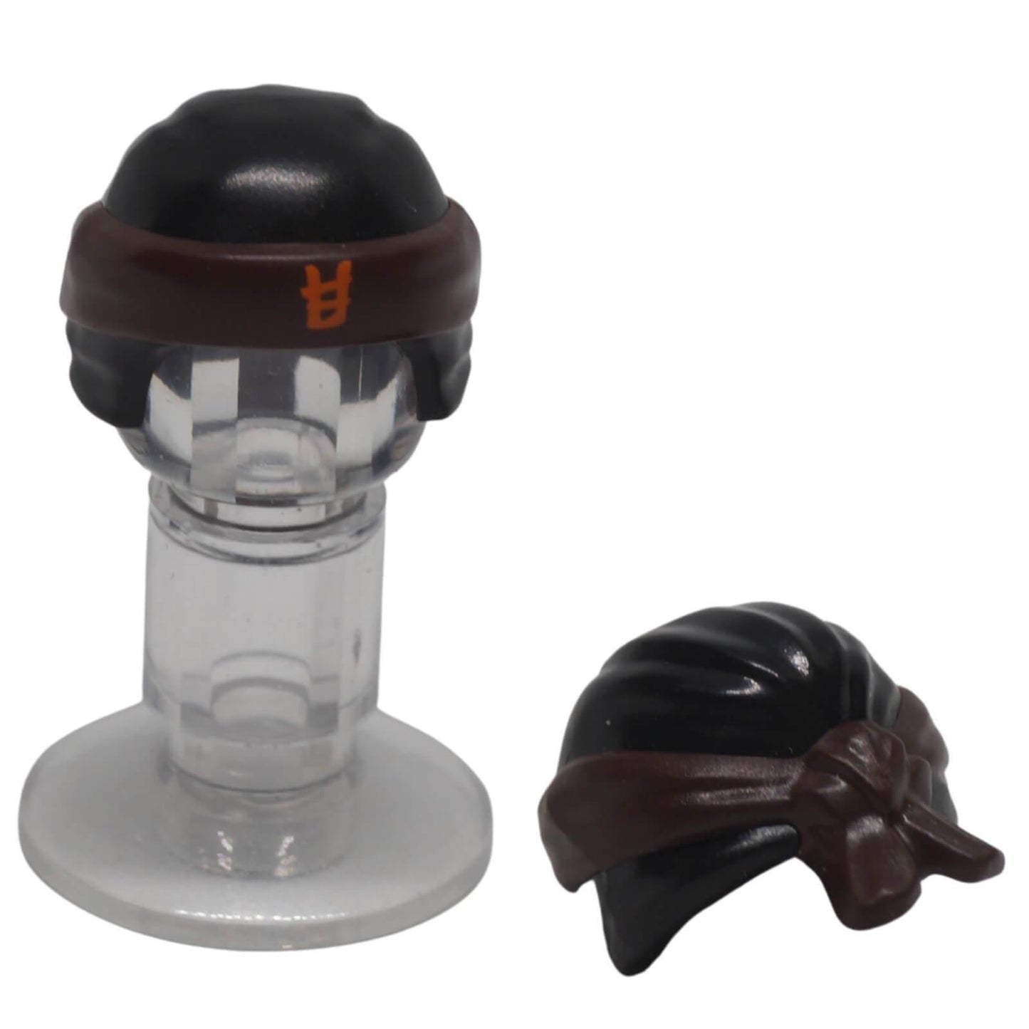 LEGO® NINJAGO black head wrap with dark brown bandana part 24496pb09
