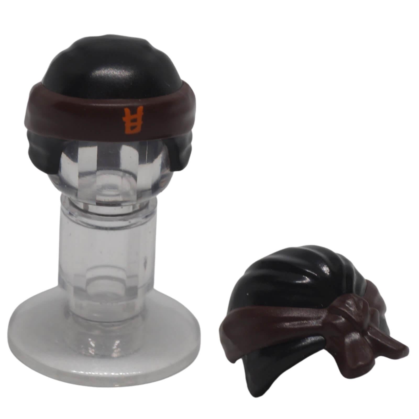 LEGO® NINJAGO black head wrap with dark brown bandana part 24496pb09
