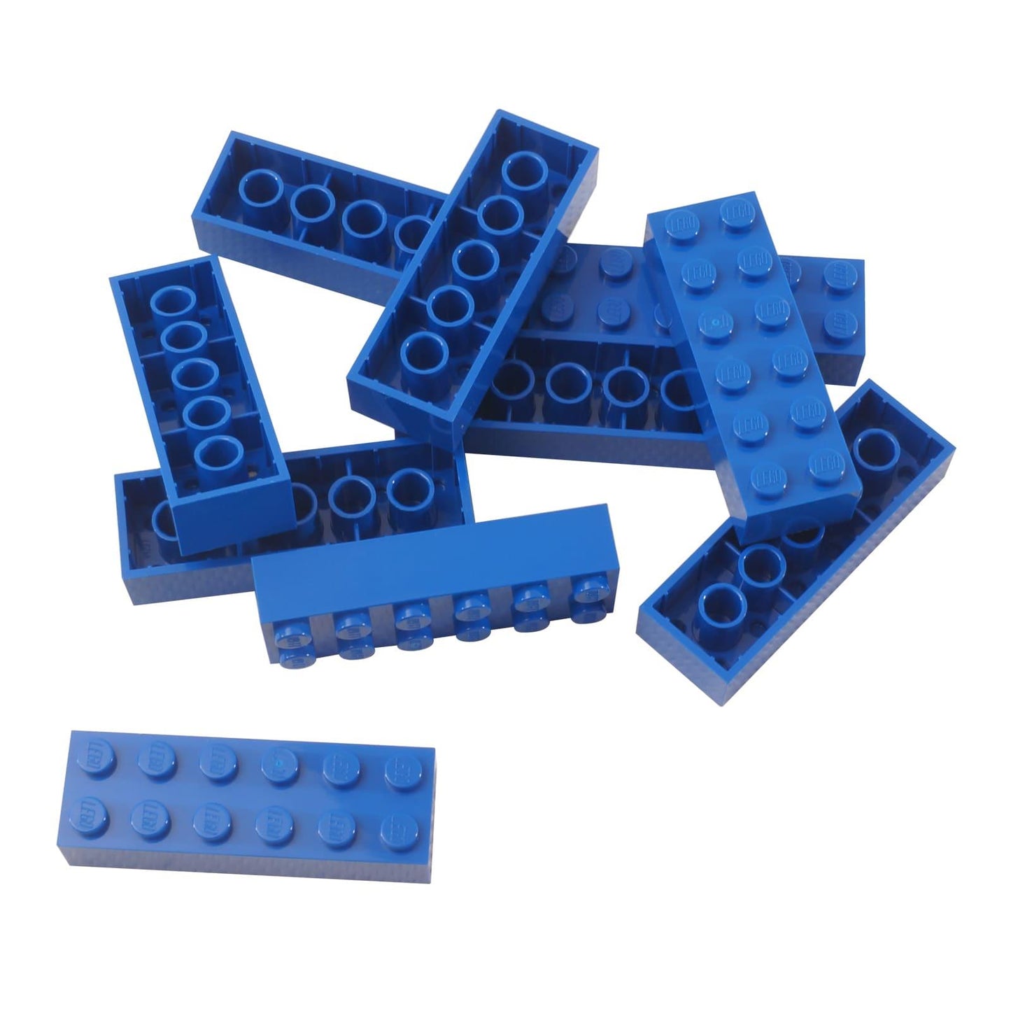 LEGO® peça de construção padrão 2x6 brick 2456 usada para construção estrutural robusta, blue
