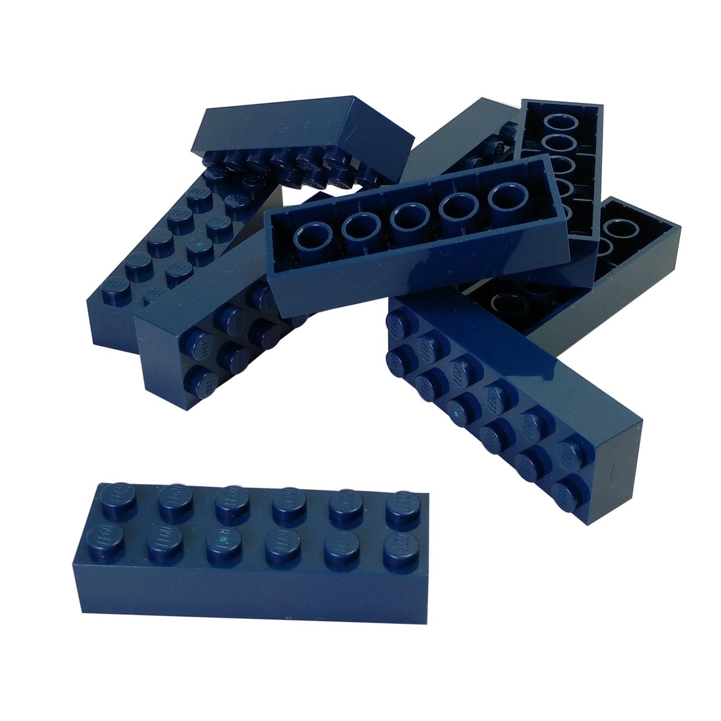 LEGO® peça de construção padrão 2x6 brick 2456 usada para construção estrutural robusta, dark blue
