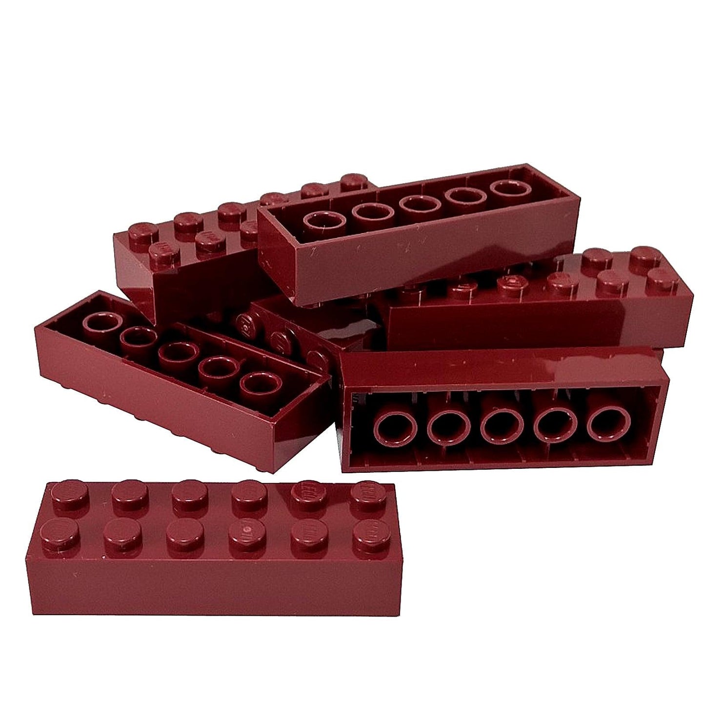 LEGO® peça de construção padrão 2x6 brick 2456 usada para construção estrutural robusta, dark red
