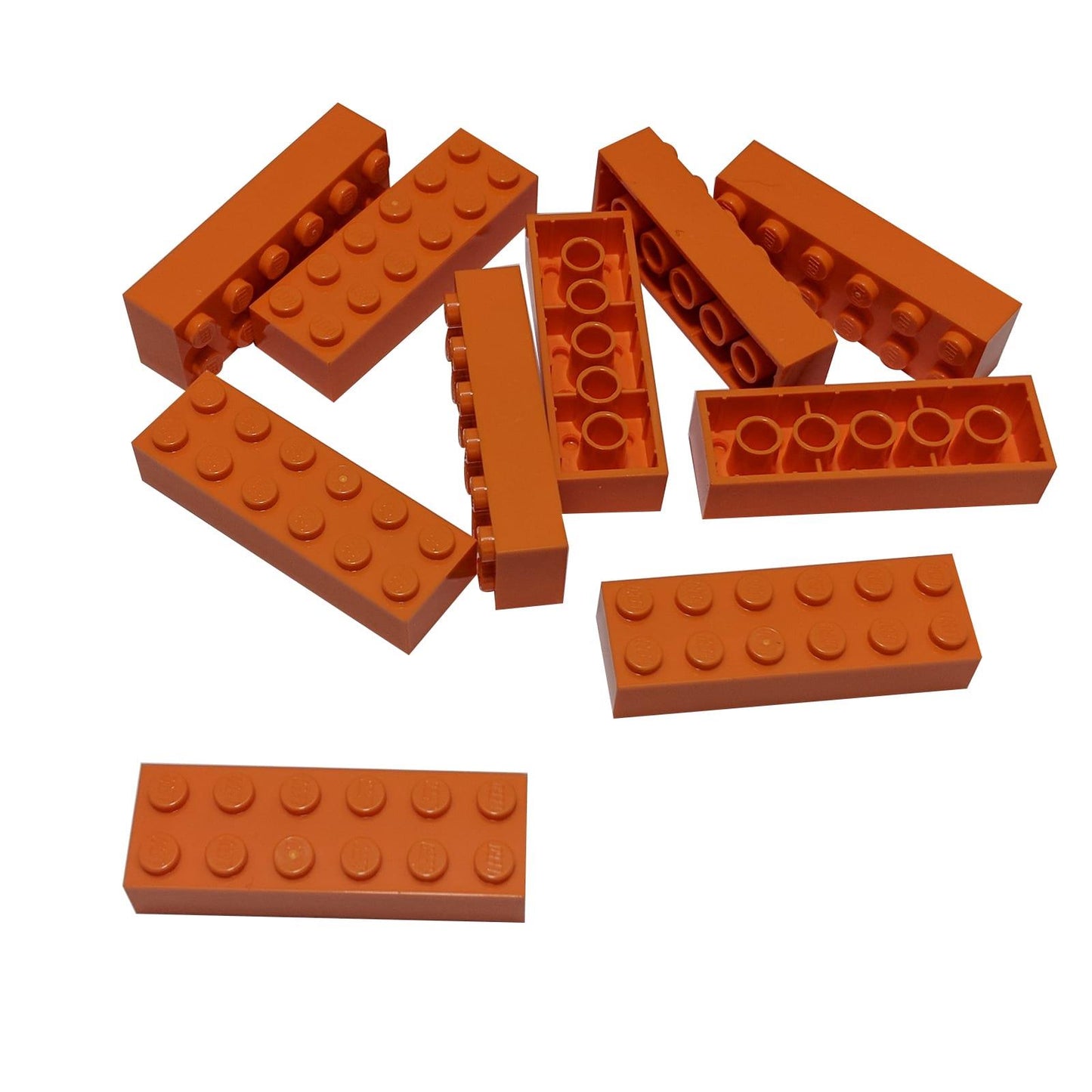 LEGO® peça de construção padrão 2x6 brick 2456 usada para construção estrutural robusta, orange
