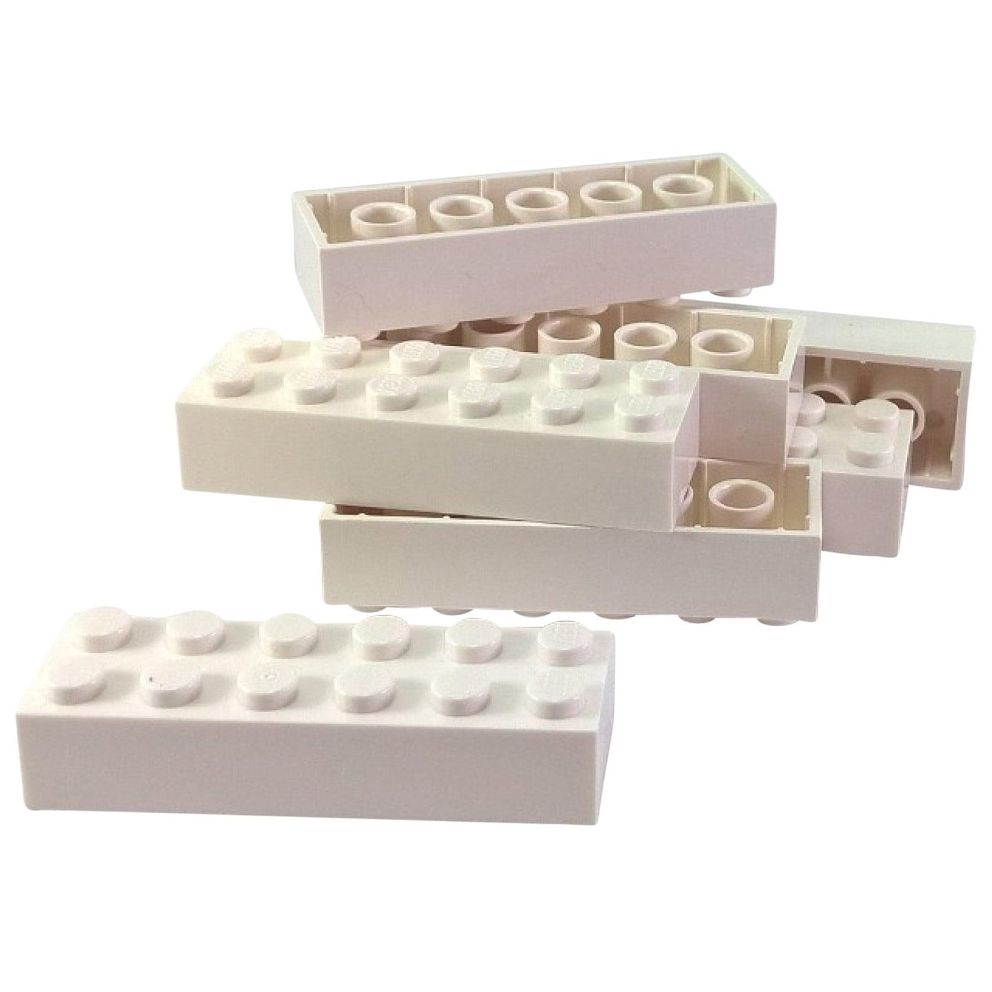 LEGO® peça de construção padrão 2x6 brick 2456 usada para construção estrutural robusta, white
