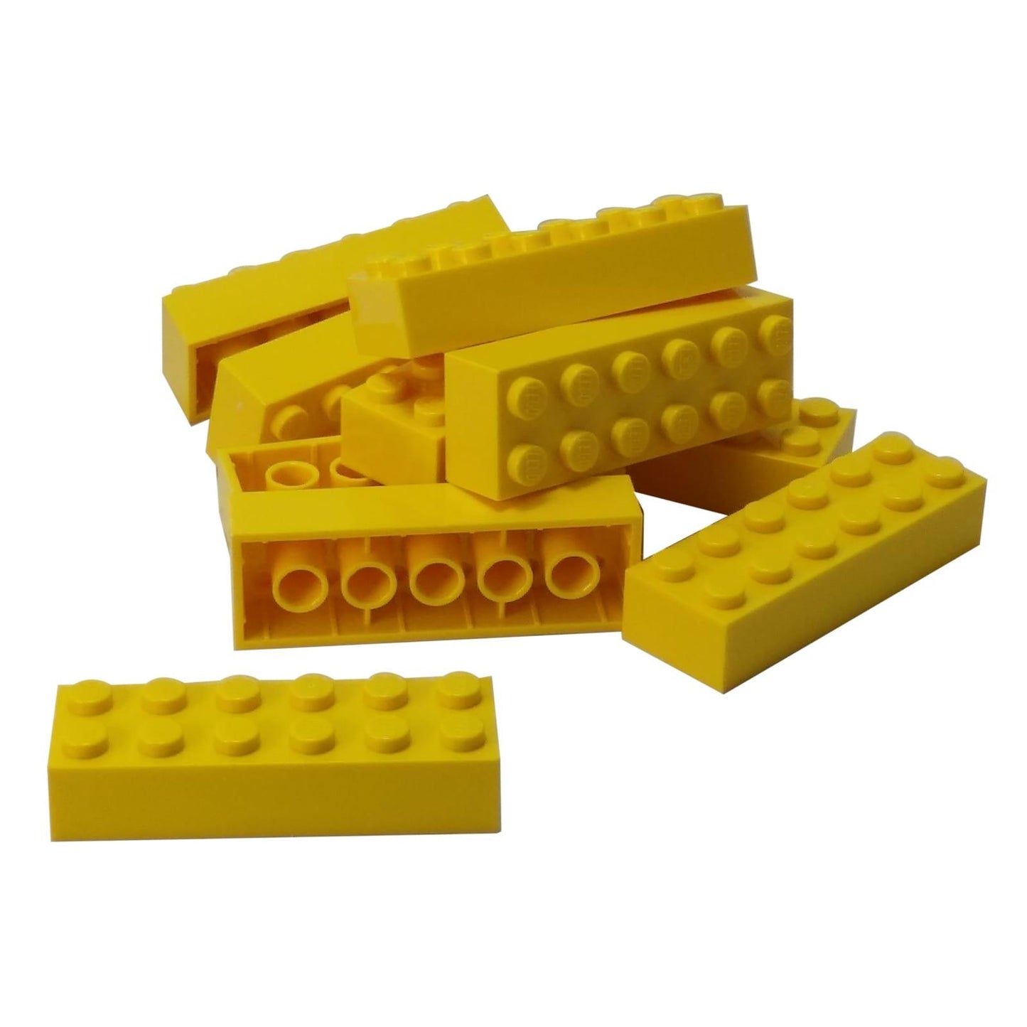 LEGO® peça de construção padrão 2x6 brick 2456 usada para construção estrutural robusta, yellow
