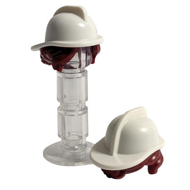 Side Bangs and Bun with White Fire Helmet
