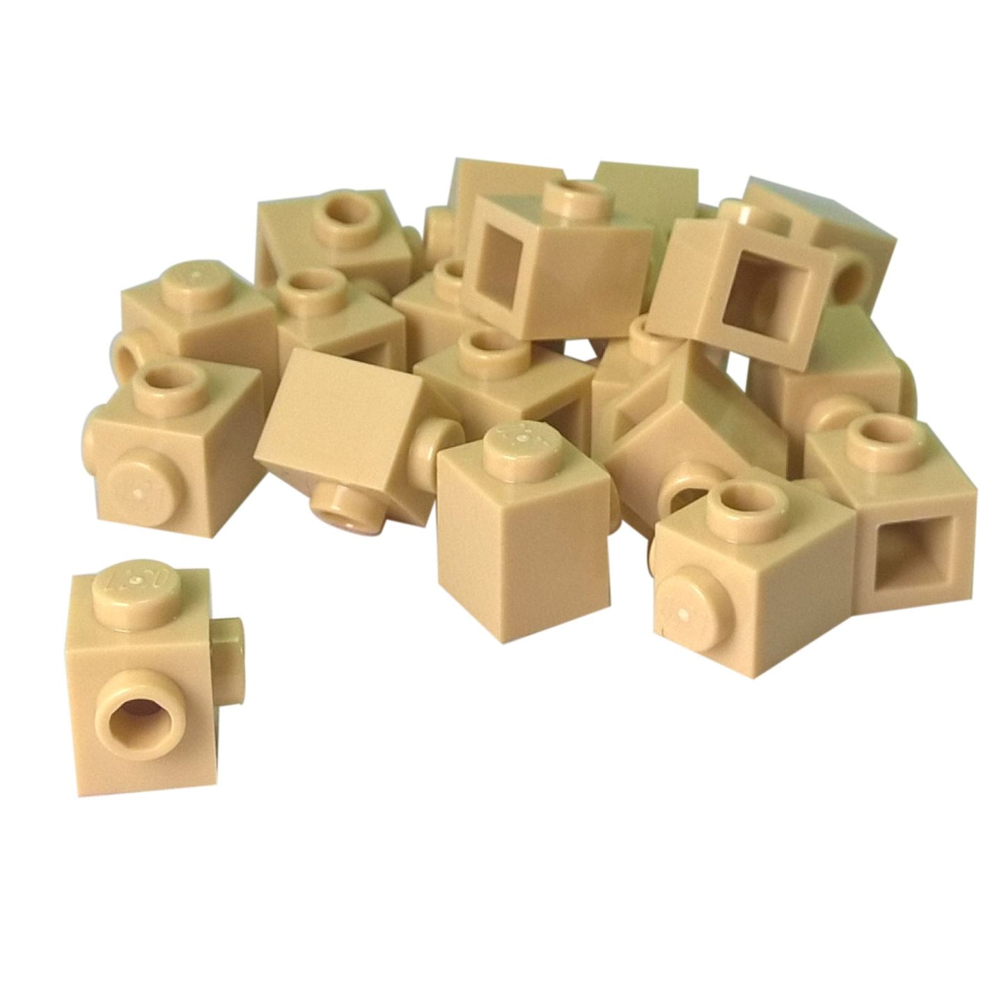 ®ليغو قالب طوب معدل 1×1 مع مسامير على جانبين متجاورين بلون أسمر، رائع لمبنى SNOT ومبنى MOC التفصيلي.
