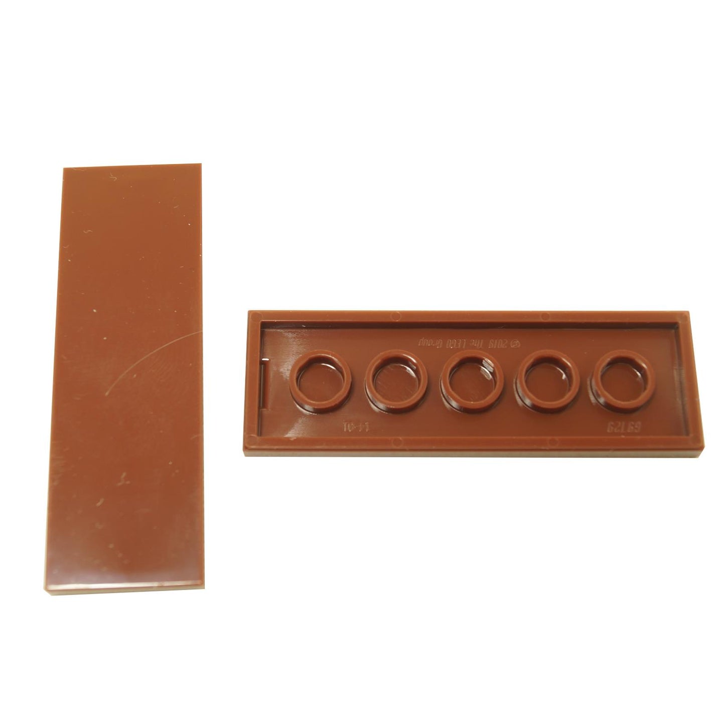 LEGO® Tile 2 x 6 (Part 69729) in dark orange, used for smooth surfaces, flooring, and clean detailing in builds
