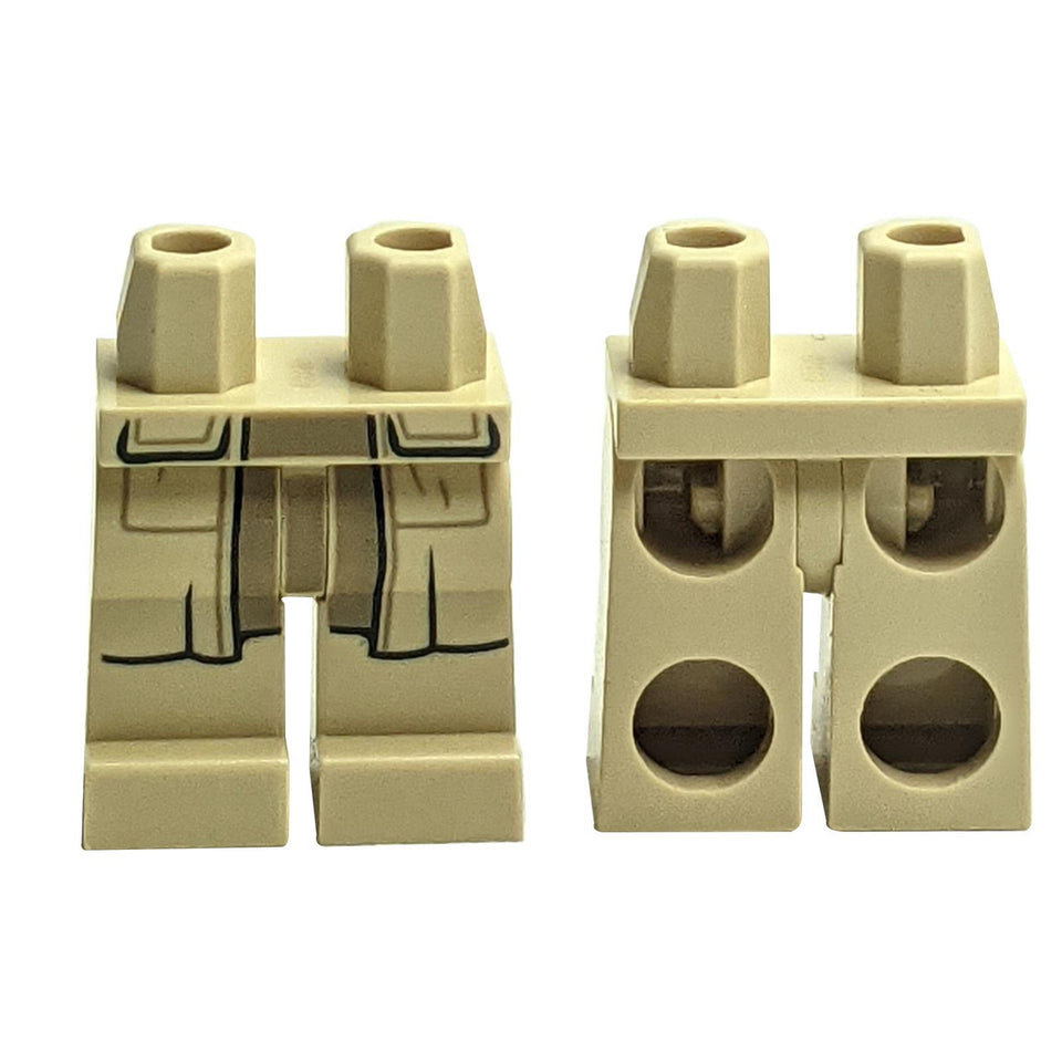 Caderas y piernas con patrón de túnica en capas SW Dark Tan y Tan 