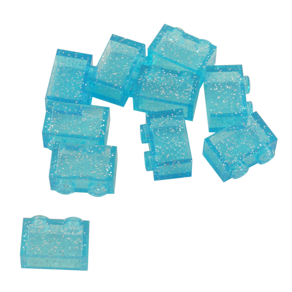LEGO® 2x2 Double Slope 45° 3043 angled slope part with hollow underside glitter trans light blue