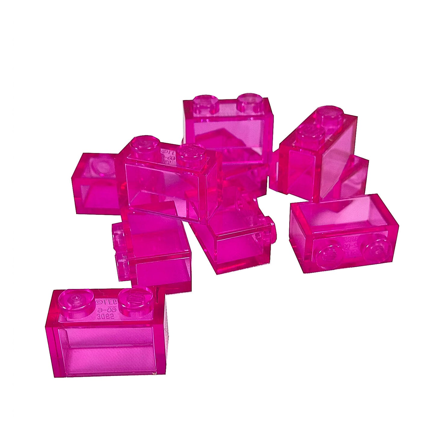 LEGO® 2x2 Double Slope 45° 3043 angled slope part with hollow underside trans- dark pink