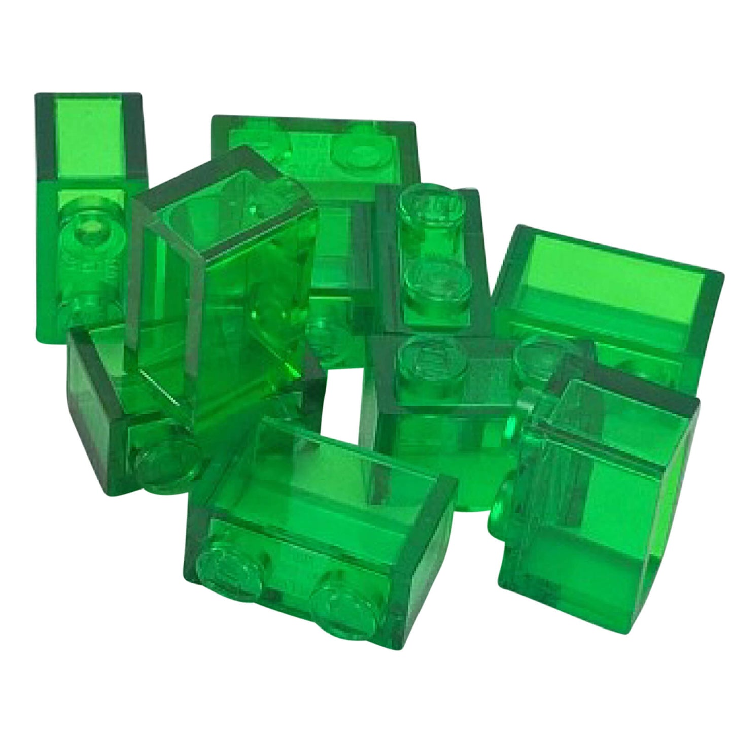 LEGO® 2x2 Double Slope 45° 3043 angled slope part with hollow underside trans-green