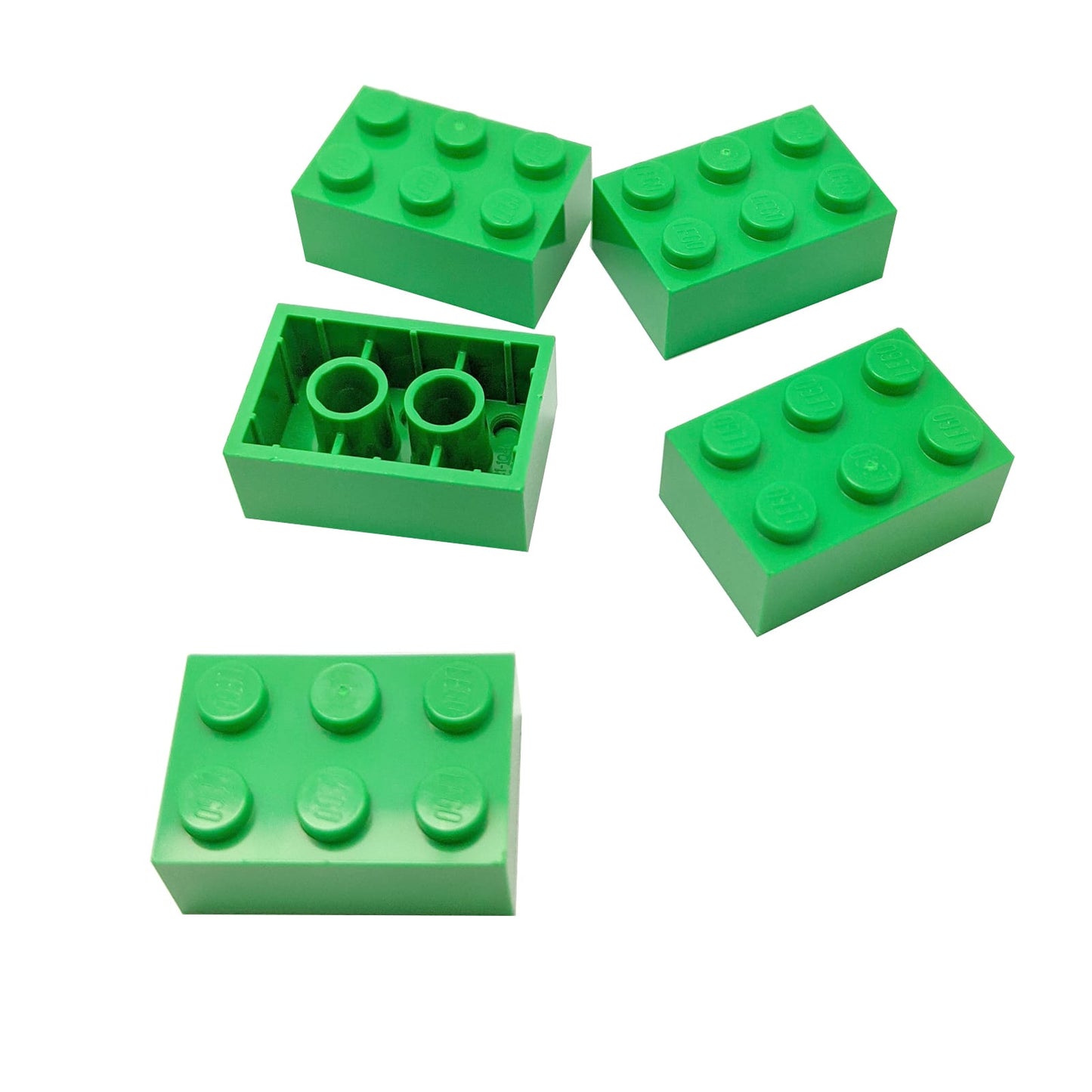 LEGO® brick 2x3 standard building piece 3002 used for structural builds and general construction, bright green
