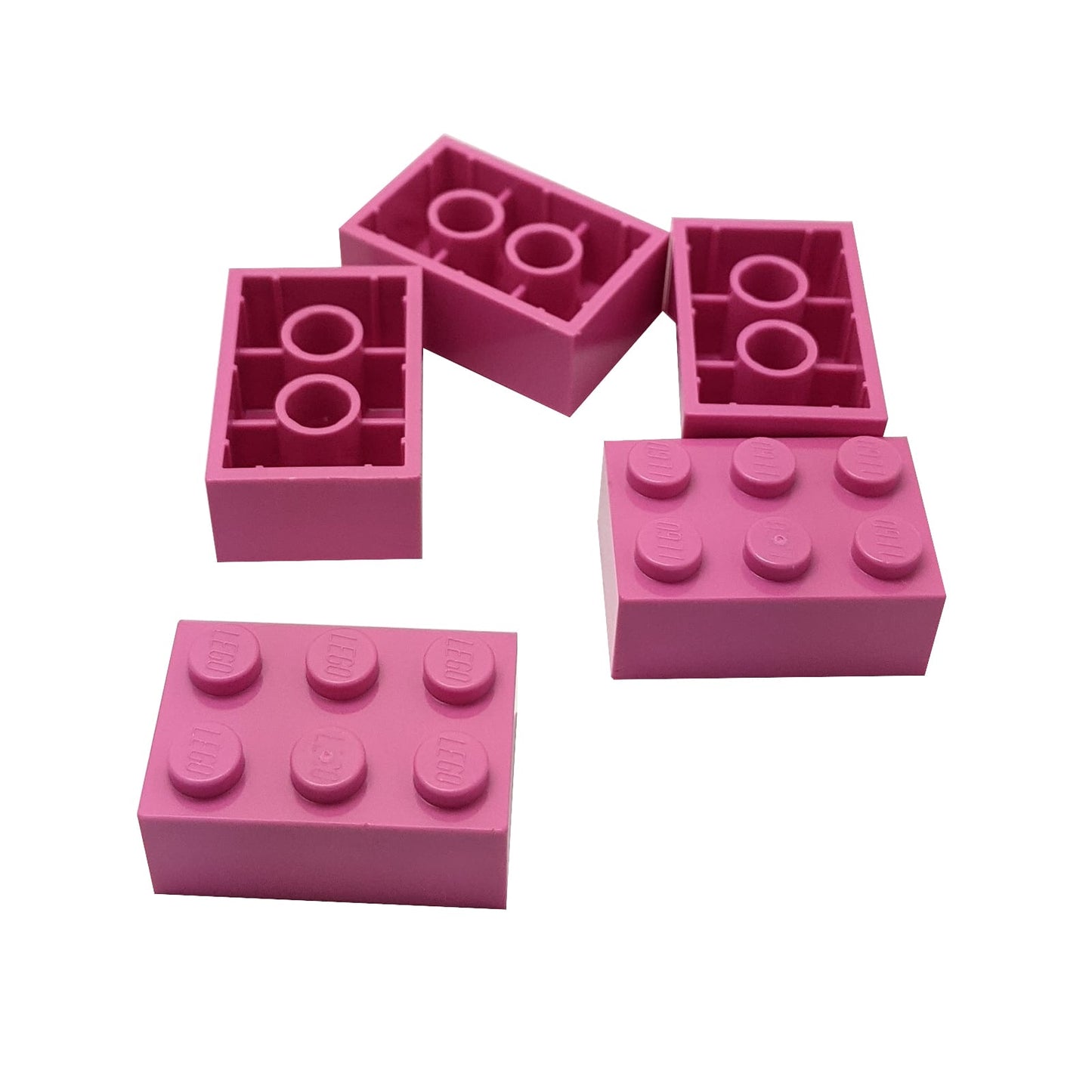 LEGO® brick 2x3 standard building piece 3002 used for structural builds and general construction, dark pink
