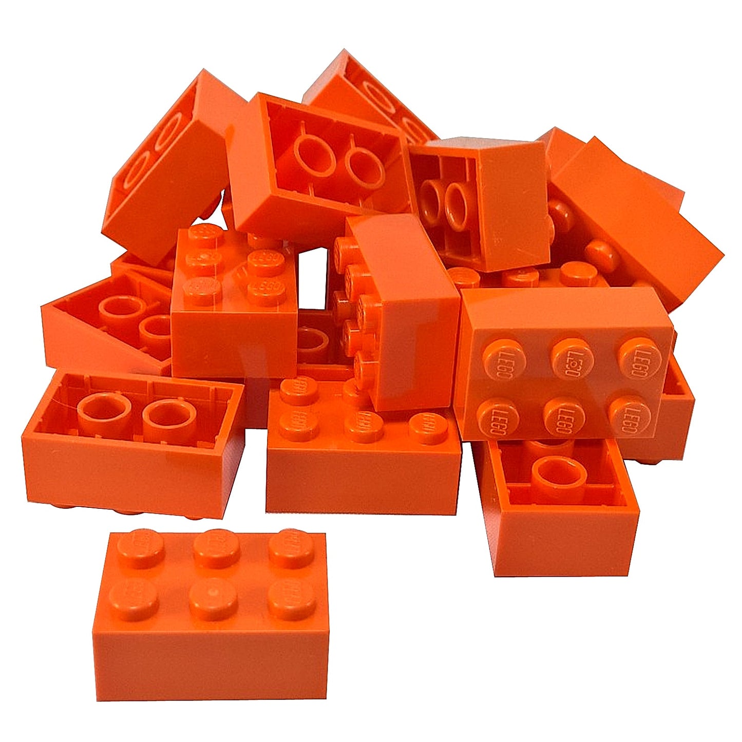 LEGO® brick 2x3 standard building piece 3002 used for structural builds and general construction, orange
