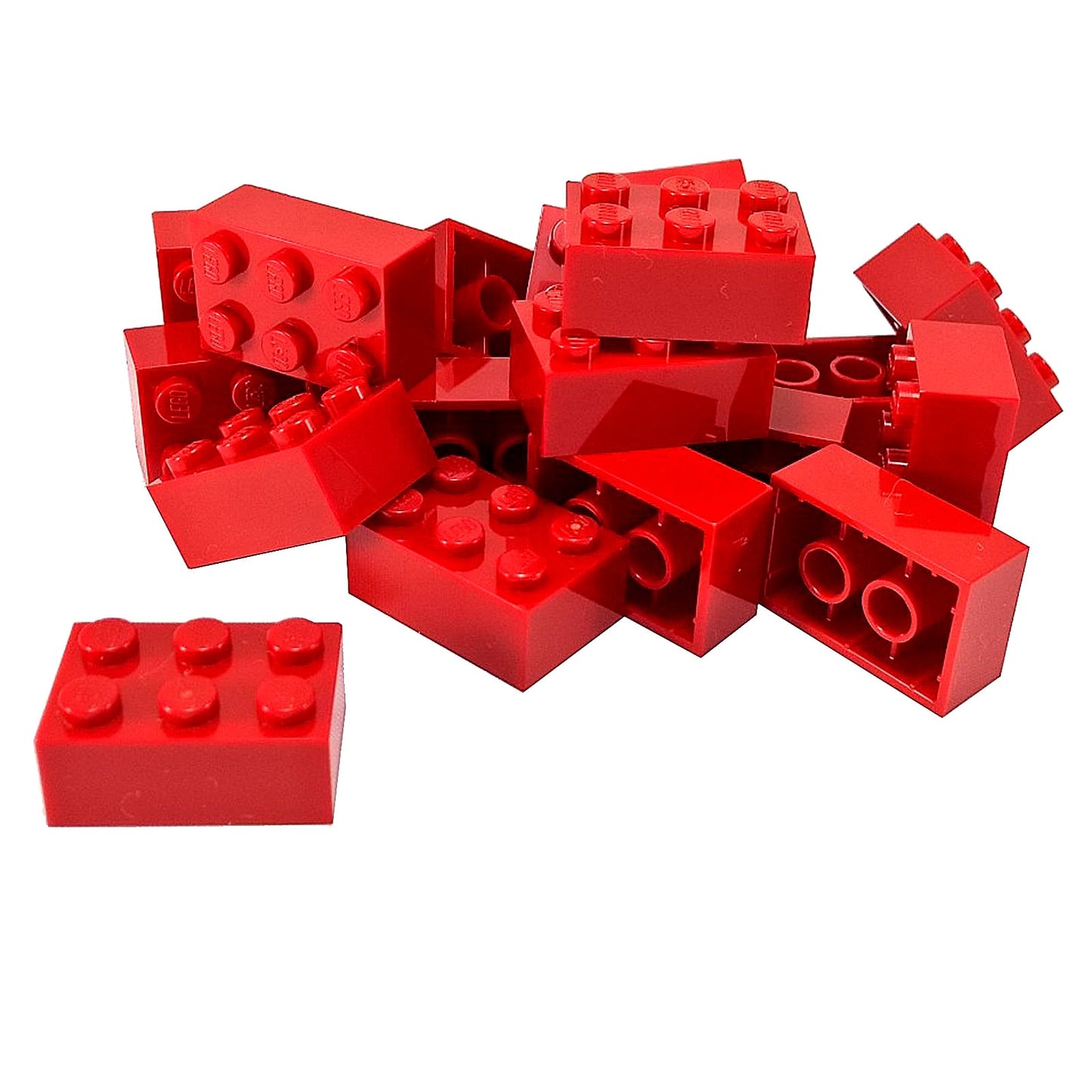 LEGO® brick 2x3 standard building piece 3002 used for structural builds and general construction, red
