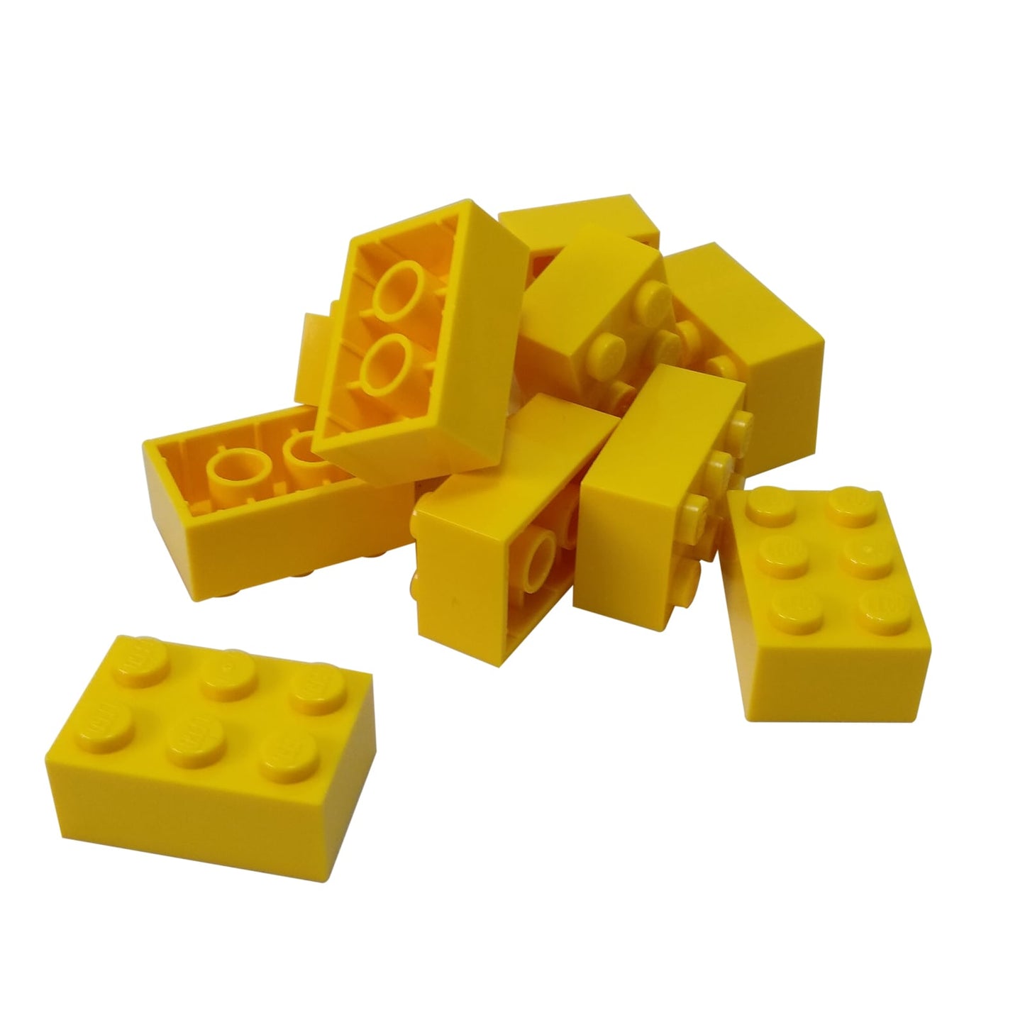 LEGO® brick 2x3 standard building piece 3002 used for structural builds and general construction, yellow
