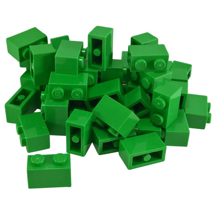 LEGO® brick 1x2 standard building piece 3004 used for basic construction and detailing, bright green
