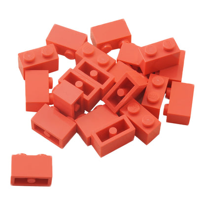 LEGO® brick 1x2 standard building piece 3004 used for basic construction and detailing, coral
