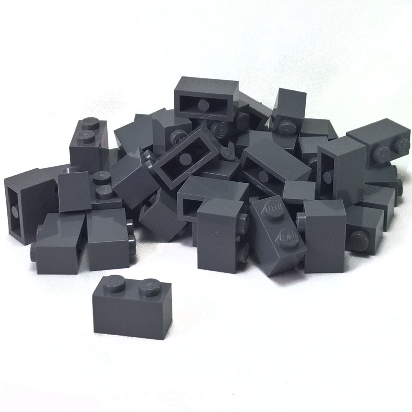 LEGO® brick 1x2 standard building piece 3004 used for basic construction and detailing, dark bluish gray
