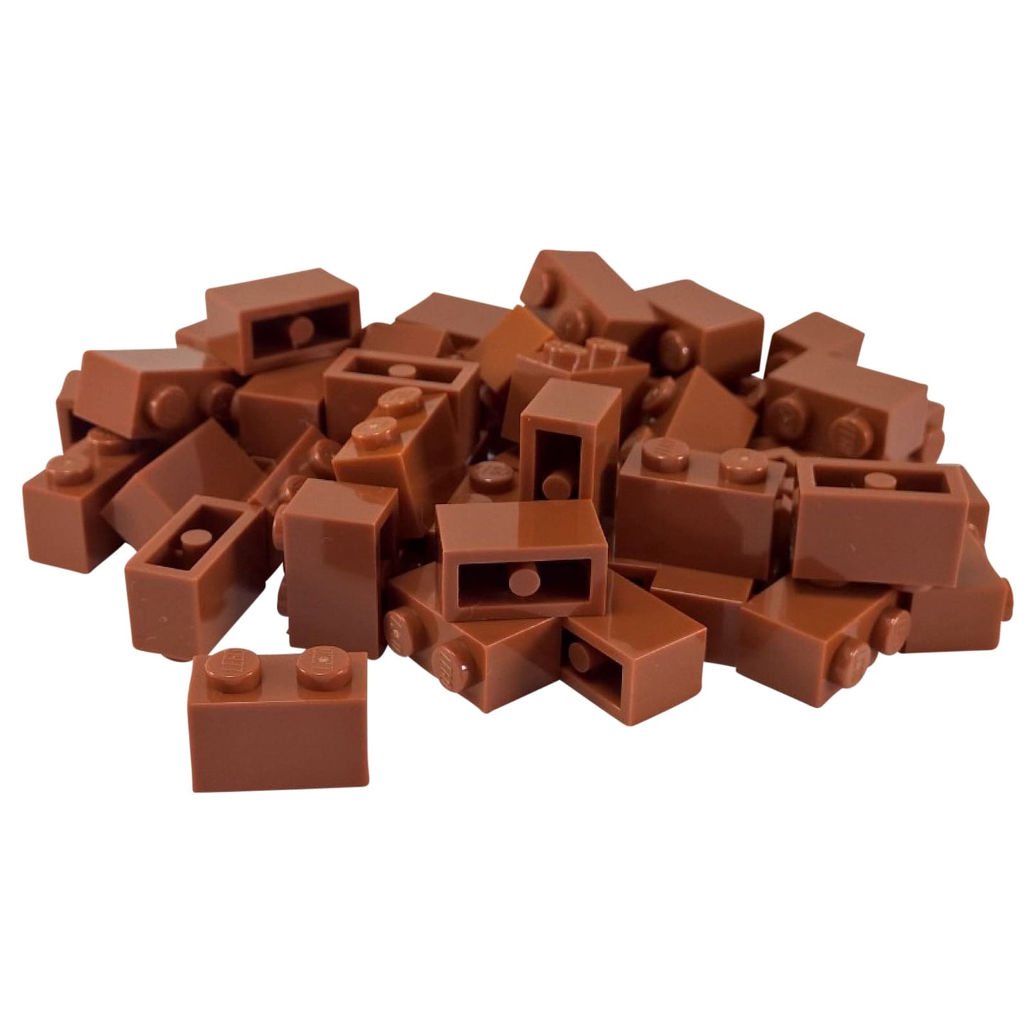 LEGO® brick 1x2 standard building piece 3004 used for basic construction and detailing, dark orange
