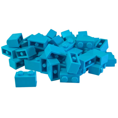 LEGO® brick 1x2 standard building piece 3004 used for basic construction and detailing, medium azure
