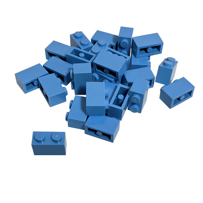 LEGO® brick 1x2 standard building piece 3004 used for basic construction and detailing, medium blue
