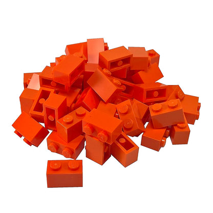 LEGO® brick 1x2 standard building piece 3004 used for basic construction and detailing, orange
