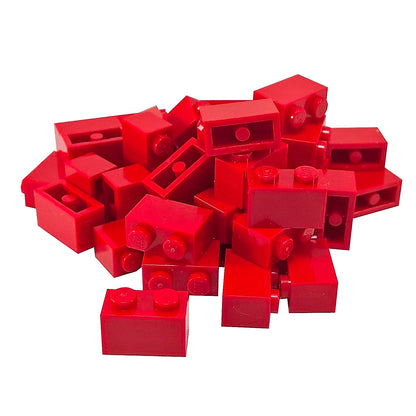 LEGO® brick 1x2 standard building piece 3004 used for basic construction and detailing, red
